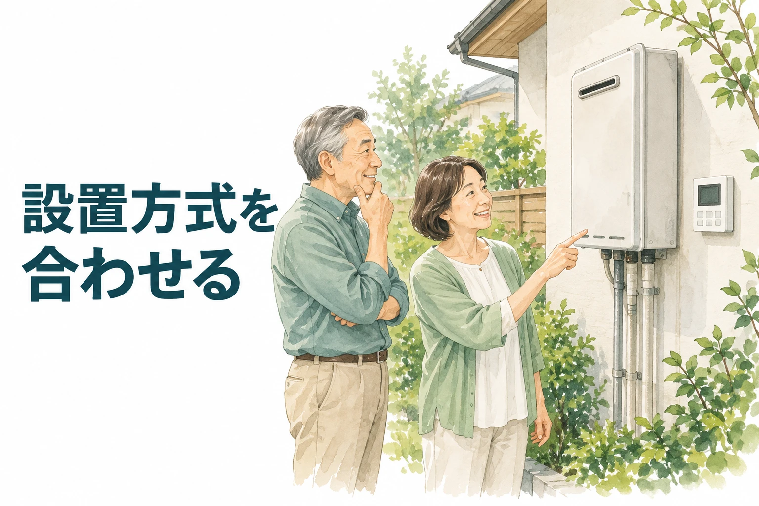 ガス給湯器 交換：設置方式を合わせる