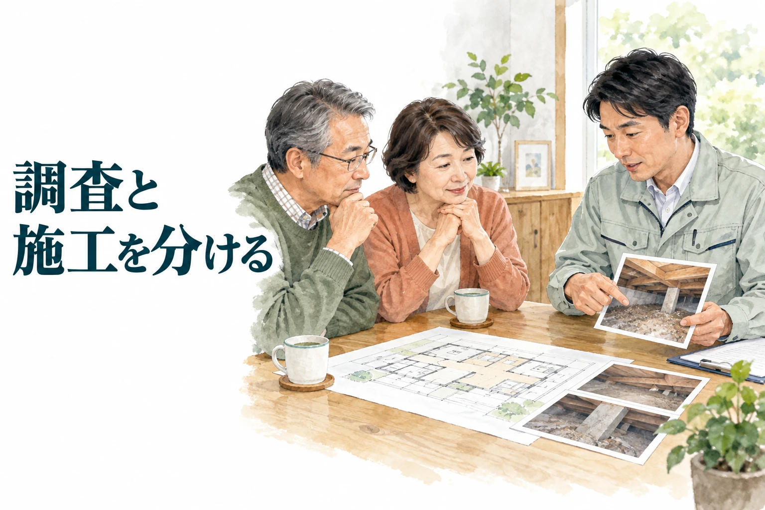 シロアリ 駆除 費用：調査と施工を分ける